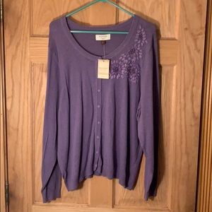 Sonoma purple button down sweater NWT NBW